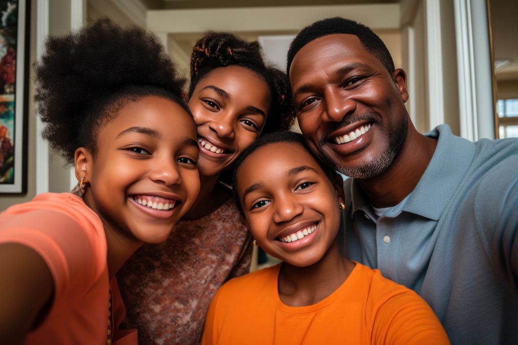 happy family at home