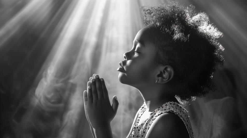 black infant praying